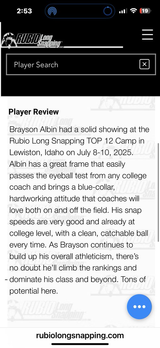 Brayson_Albin's tweet image. Thankful for the opportunity to snap with the best at the @TheChrisRubio Top 12 camp. I have moved up in the rankings to #4. More work to do!
rubiolongsnapping.com/player-ranking…
#ToeTheLine #RubioFamily #ClassOf2027 #RecruitBJP
@chadlunsford
@AuburnMade
@RyanSmith_AU
@aylward_johnny…