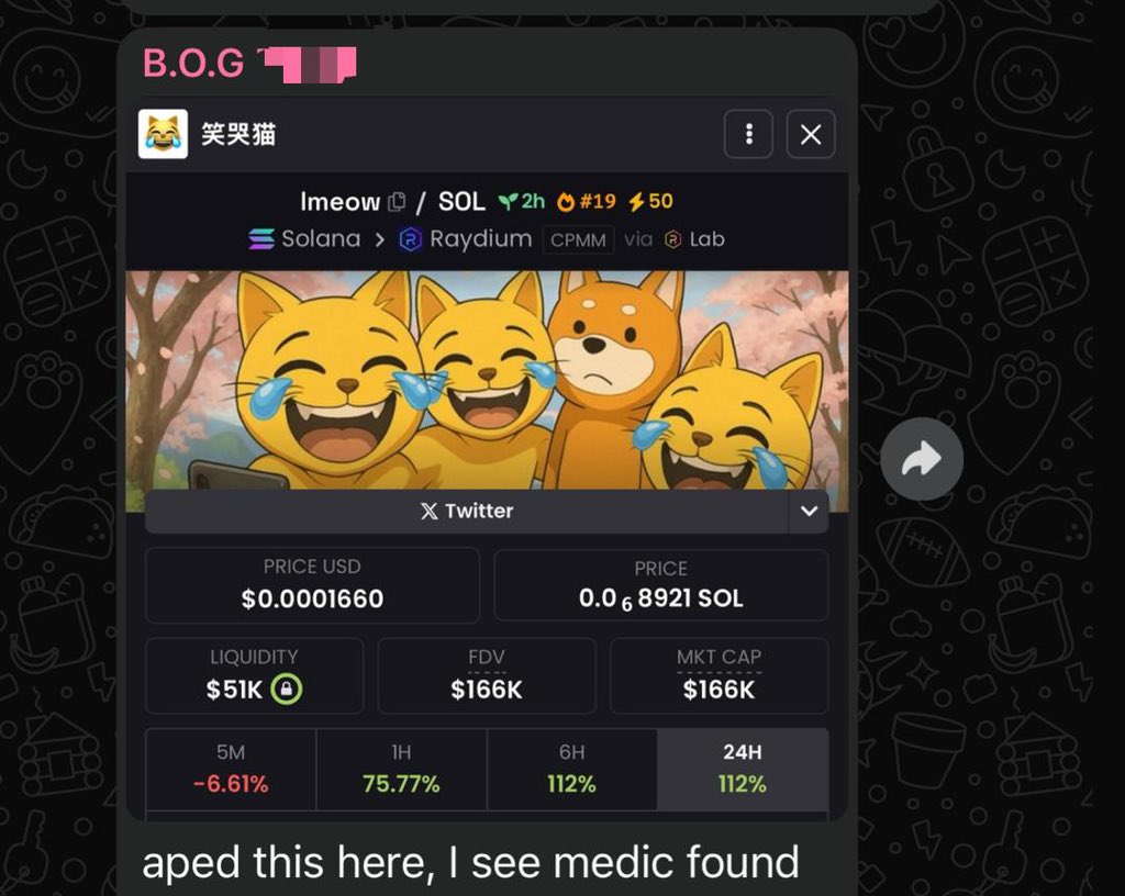 InfoSpace_OG's tweet image. Average day for Trench Poor Boys - a Casual 50X
$166K to $8.5M
$lmeow seems to be going higher
@oofybog called it first. Chad!