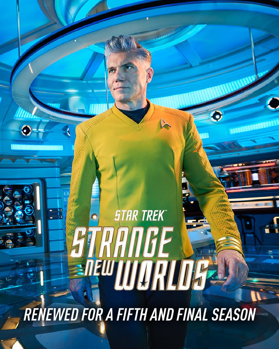 TheTrekCentral's tweet image. 🚨SNW S4 WRAPS TODAY!
Director @widgetfactoryco has shared that today is the final day of filming on #StrangeNewWorlds Season 4!
The series has already been renewed for a 5th & final season, shortened to 6 episodes. Season 5 is also due to film this year.
#StarTrek🖖