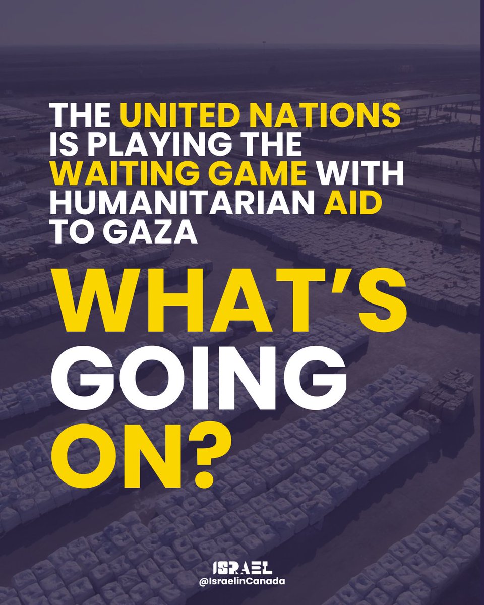 IsraelinCanada's tweet image. 950 aid trucks are already inside Gaza.
Israel let them in. The @UN is supposed to distribute them.
So why are they still sitting there?
Why is the UN pointing fingers instead of delivering food?
Stop the blame game. Start moving the aid.