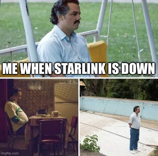 EliotGeo's tweet photo. When Starlink goes down worldwide, and you suddenly remember what life was like before high-speed internet.
Productivity: 0%
Existential crisis: 100%
Sometimes all we can do is sit and reflect... and refresh the router one more time. 😅🛰️
#Starlink #InternetDown #TechLife https://t.co/edxzNul5br