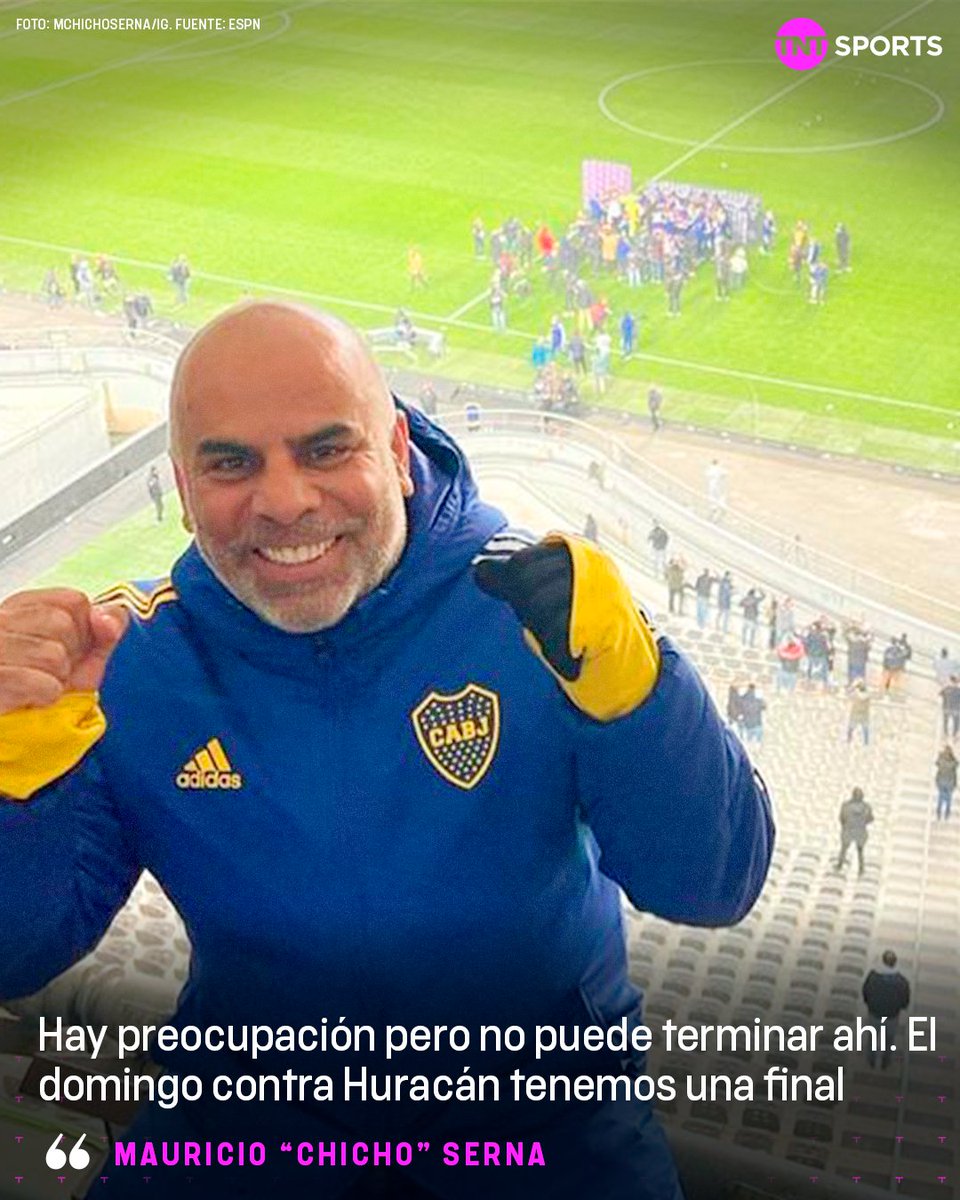 TNTSportsAR's tweet photo. "EL DOMINGO CONTRA HURACÁN TENEMOS UNA FINAL"🟡🔵

El "Chicho" Serna, miembro del Consejo de Fútbol de Boca, le envió un mensaje al público Xeneize. https://t.co/PFAcys37zV