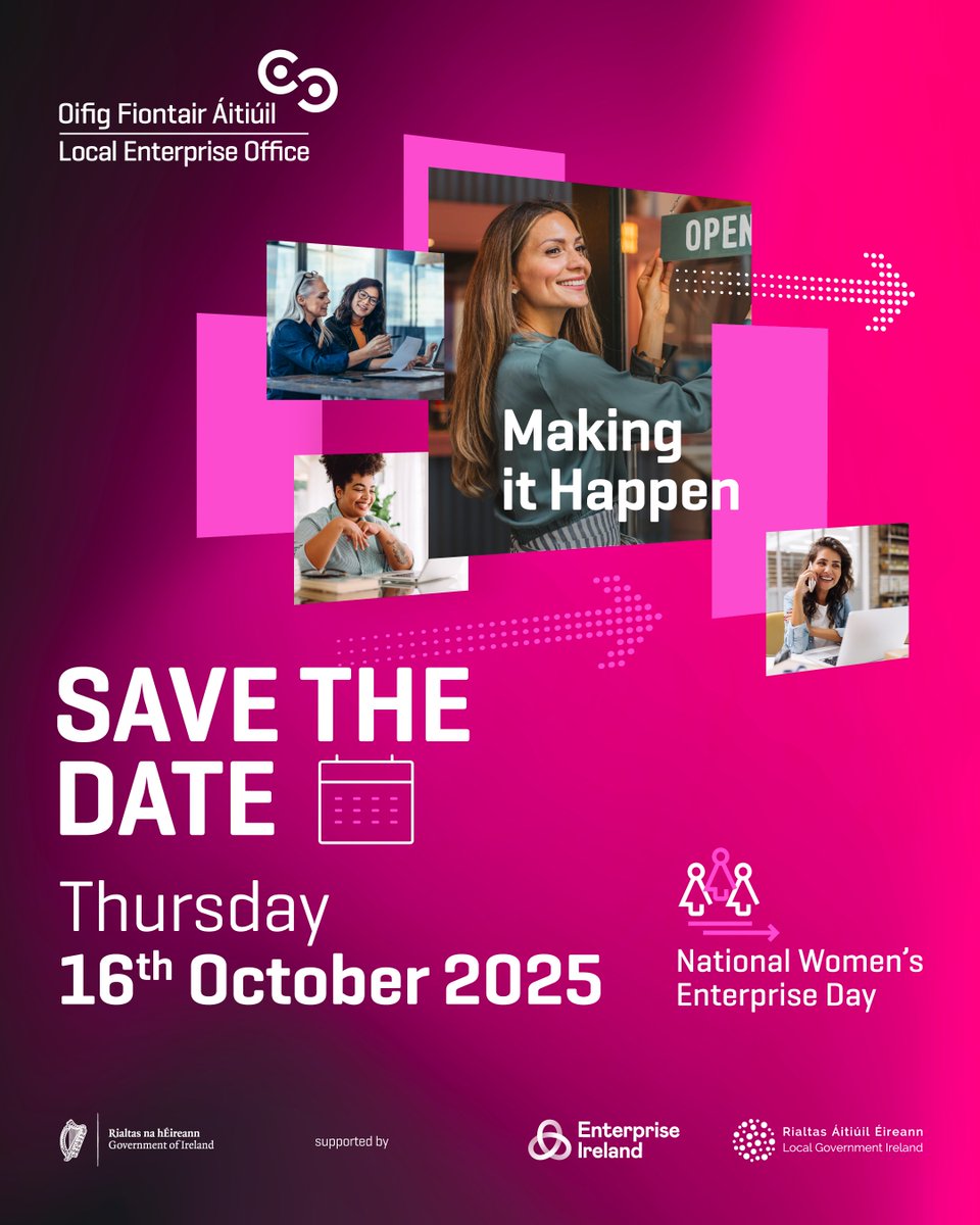 National Women’s Enterprise Day, Ireland’s largest female enterprise event is a full day programme to promote, encourage and stimulate female entrepreneurship across Ireland. 

Please note: This event is for women in business based in Tipperary, Clare &amp; Limerick only.

#NWED25