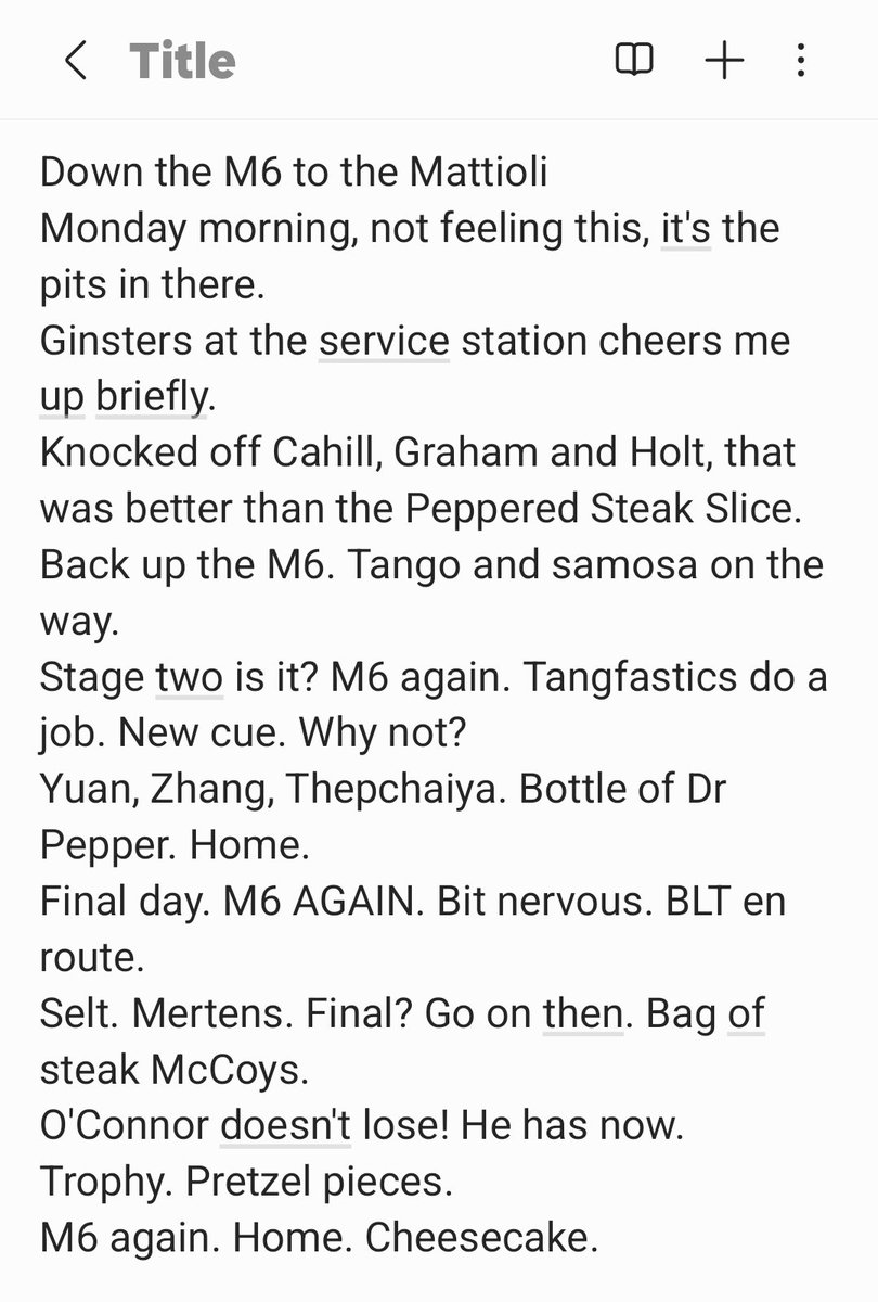 Took this weird tweet as a challenge to see if I could write a poem about winning the Championship League from Stephen Maguire's perspective in 10 mins while having a beer on a train.

Here we are...