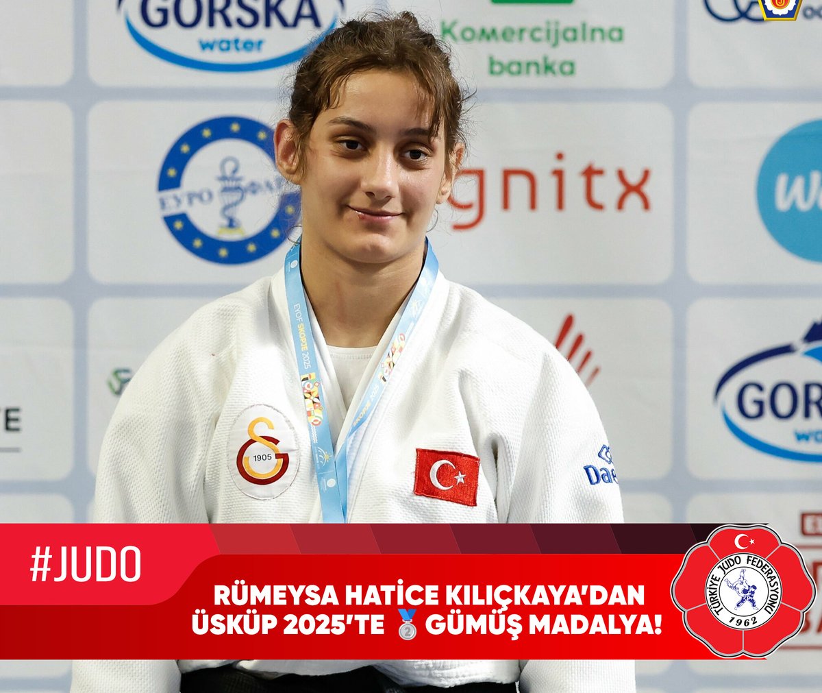 Kuzey Makedonya’nın başkenti Üsküp’te düzenlenen Avrupa Gençlik Olimpik Yaz Festivali (EYOF 2025)’te milli judocumuz Rümeysa Hatice Kılıçkaya final mücadelesinde Ukraynalı rakibi Ilariia Tsurkan ile karşı karşıya geldi ve gümüş madalya kazandı.

#TürkiyeJudoFederasyonu