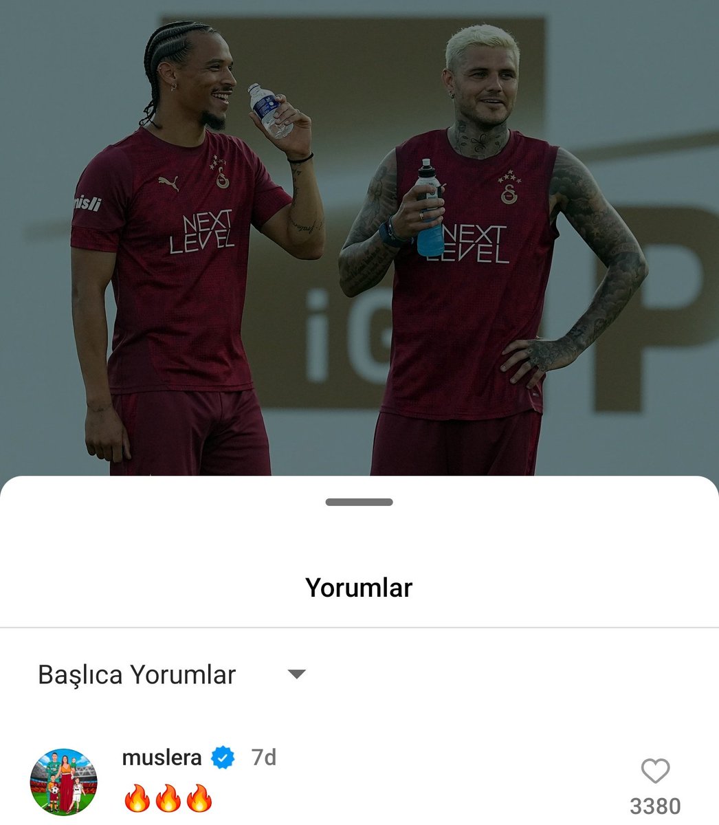 forzacimbomtr's tweet image. Fernando Muslera, Leroy Sane fotoğrafına yorum yaptı.