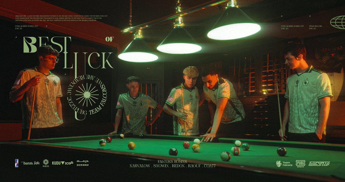 PMWC x #EWC kicks off tomorrow! 🪖 Our PUBG MOBILE Falcons are ready to soar

غدًا ننطلق نحو الذهب! — كُل التوفيق لصقورنا في بطولة <a href="/EWC_AR/">كأس العالم للرياضات الإلكترونية</a> للعبة ببجي موبايل 🏆🦅

🕑 2:00PM KSA 

#FalconsAreHere - #EWC2025