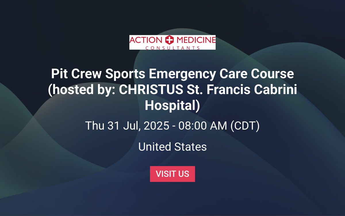 ActionMedCo's tweet image. 🚨 Just Added! 🚨
Pit Crew Sports Emergency Care Course – July 31 in Alexandria, LA.
10.0 BOC CEUs | Hybrid format
8:00am-3:15pm (In-Person)
Just added today—register ASAP!
👉 Course Info
zurl.co/8OrhA
#pitcrewsportsemcare