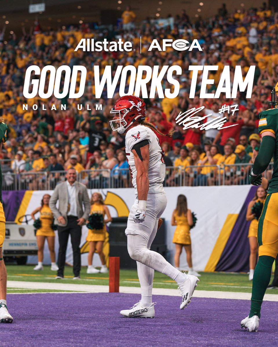 EWUFootball's tweet image. Congrats to @UlmNolan for earning a nomination for the 2025 Allstate AFCA #GoodWorksTeam last week! @Allstate @WeAreAFCA
#GoEags #EKG