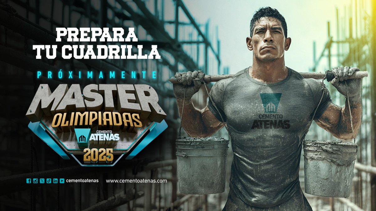 🛠️ ¡𝗣𝗿𝗲𝗽𝗮𝗿𝗮 𝘁𝘂 𝗰𝘂𝗮𝗱𝗿𝗶𝗹𝗹𝗮!

🏗️ Se viene la competencia donde solo los verdaderos Masters hacen historia.

#MasterOlimpiadas2025 #CementoAtenas #Cemento #Olimpiadas #Juegos #Construccion #Master #Ecuador #Cuenca