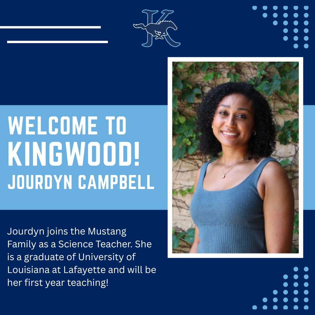 HumbleISD_KHS's tweet image. Welcome to Kingwood Jourdyn!
@HumbleISD
#mustangfamily #kingwood