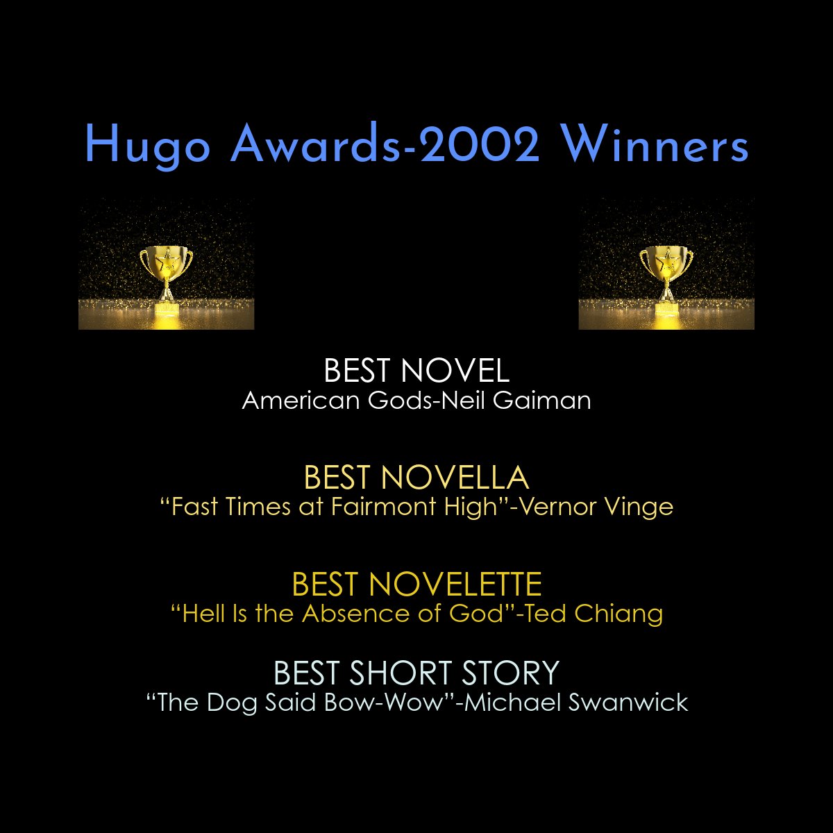 AllanKaster's tweet image. Hugo Awards Countdown
2025 Hugo Awards on Aug. 16th
Michael Swanwick's Hugo Award winning short story "Scherzo with Tyrannosaur" available in this collection: infinivoxsf.com/timeless-time-…