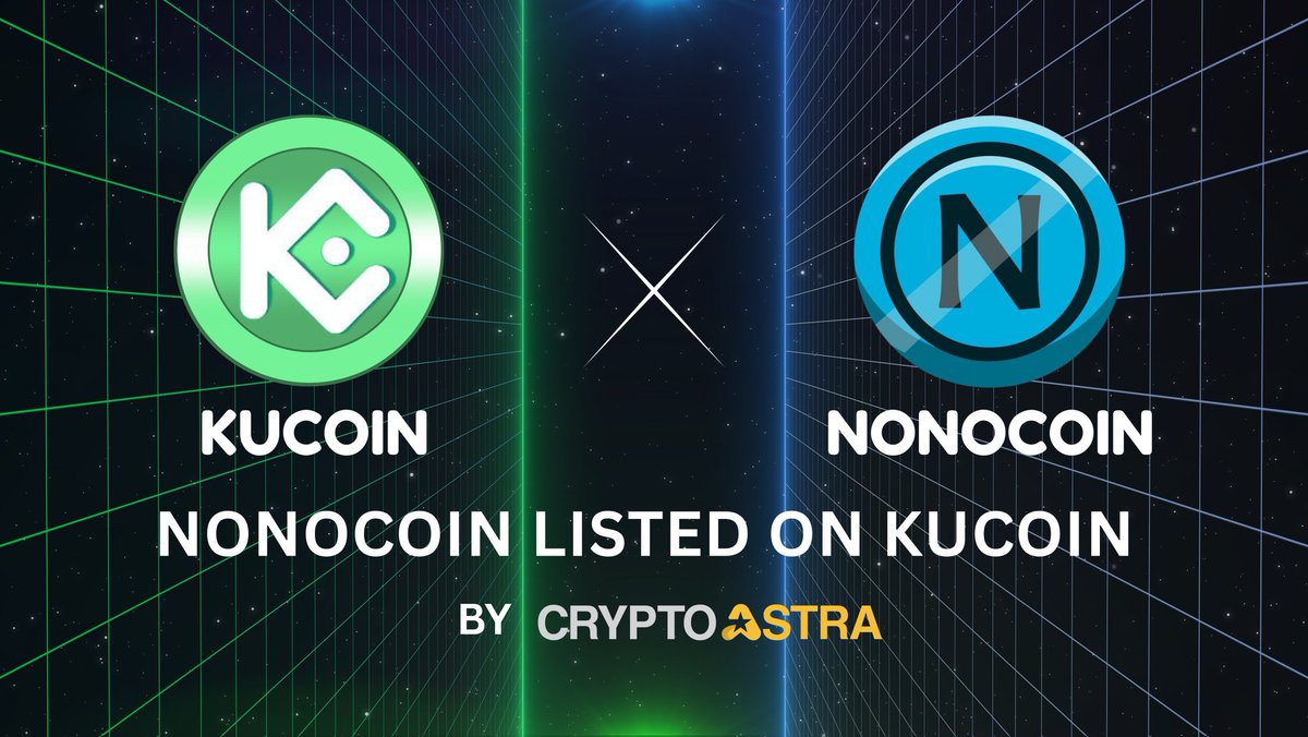 cryp_astra's tweet photo. Listing Announcement @kucoincom
We’re excited to share that NONOCOIN @no_nocoin is now officially listed on KuCoin! 🎉
A major milestone for the NONOCOIN community as we move forward in decentralized finance! 💹
Powered by: CryptoAstra
#KuCoinListing #CryptoAstra #Blockchain https://t.co/WGUEHiUSod