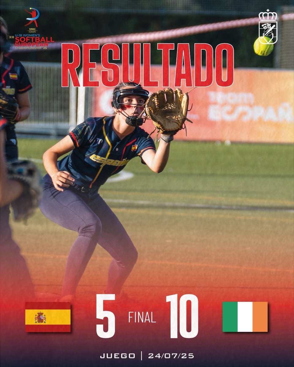 RFEBS's tweet image. Luchamos y lo dimos todo, pero no pudo ser 🥎
Derrota por 10 carreras a 5 en el primer partido de la Super Round ante Irlanda 🇮🇪⚔️
Mañana, dos nuevos duelos decisivos para la clasificación final ante Ucrania e Italia 🔥👊🏽
¡A echar el resto chicas, que sois muy grandes! 💪🏼🇪🇸