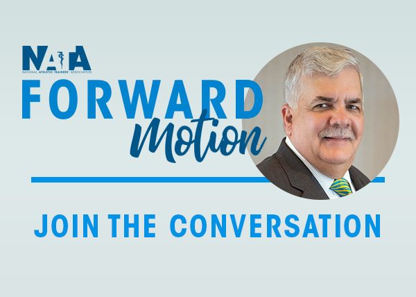 NATA1950's tweet image. On Thursday, August 7th, join President Duffy at either 11:00am CST or 3:00pm CST for the next NATA Forward Motion. Attendees of this members-only event can also ask questions and provide feedback. Register here: nata.org/nata-forward-m…