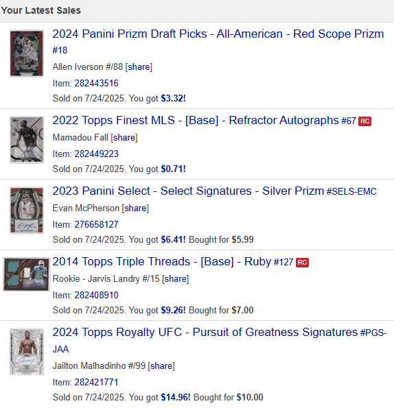 fun lil last 5 on COMC!

mostly posting in the discord, so shoot me or <a href="/dontbrued/">RJR</a> a message for an invite🙂