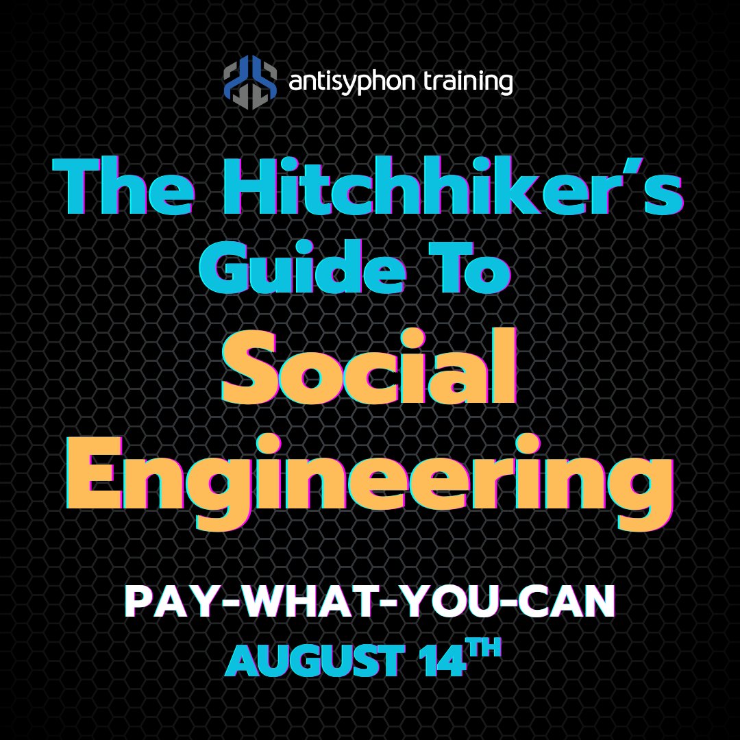 Curious about social engineering? Join Cameron Cartier for a workshop blending psychology &amp; strategy! Learn to defend against persuasion. See you there! antisyphontraining.com/product/worksh…