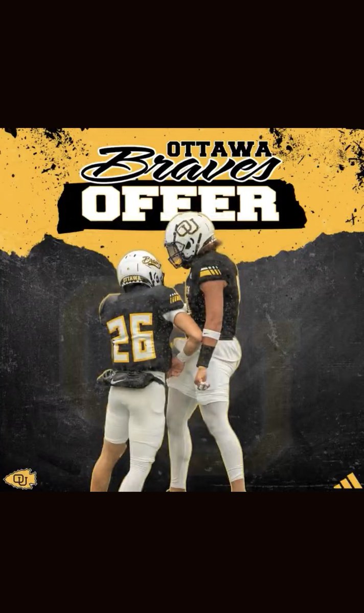 I am blessed to receive my first offer from <a href="/OttawaBravesFB/">Ottawa Braves Football</a>, thank you!! <a href="/Coach_CEdwards/">Coach Chris Edwards</a> <a href="/CoachSCDub/">Spencer Wheeler</a> <a href="/CoachNickDavis/">Nick Davis</a>