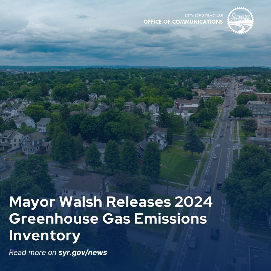Mayor Walsh released the 2024 Greenhouse Gas Emission Inventory (GHGI), an important step in the City's commitment to develop actions around sustainability. The report found significant emissions reductions compared to 2010 levels. Read more at syr.gov/news