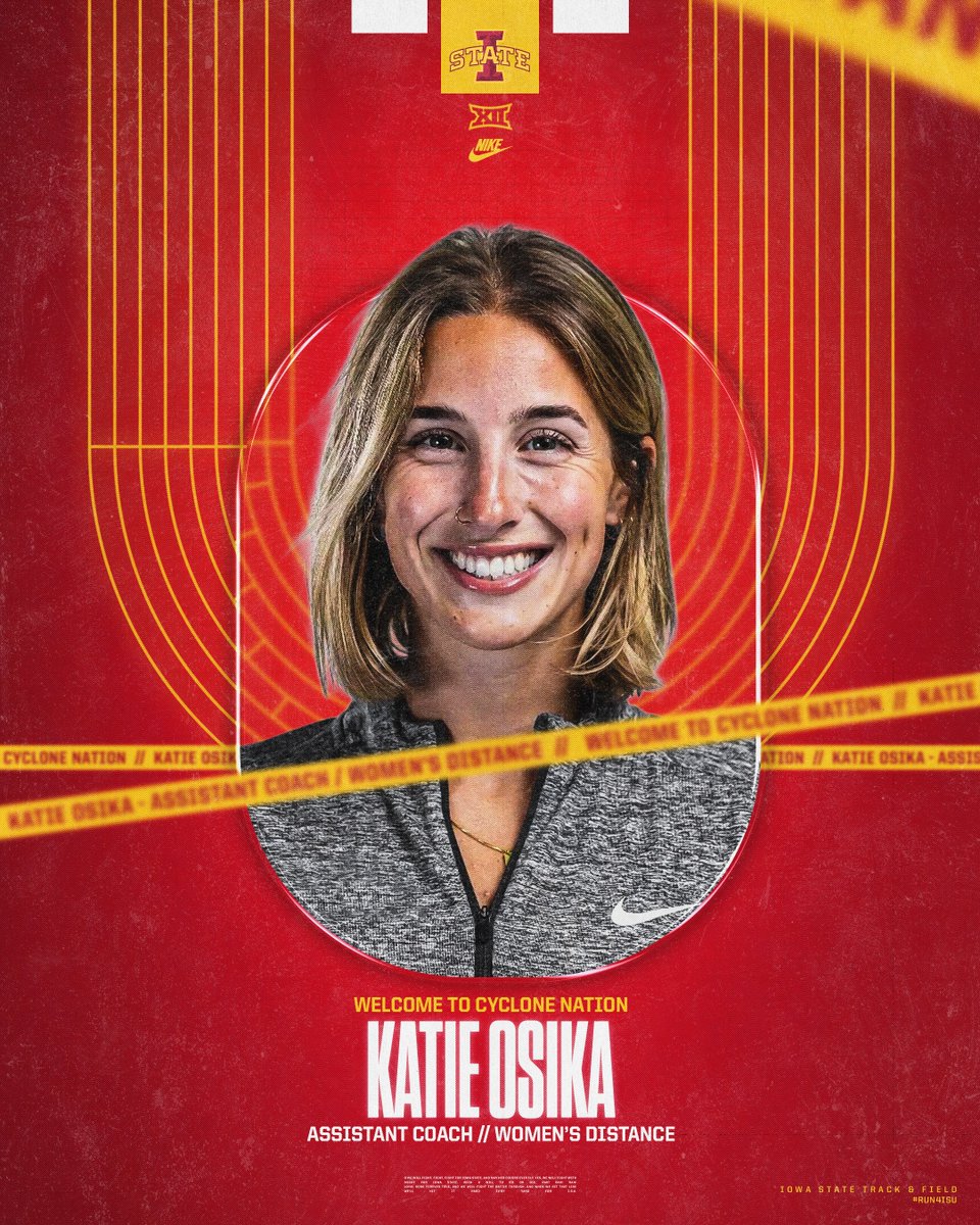 CycloneTrackXC's tweet image. The All-American is headed to Ames.
Iowa State welcomes Katie Osika as the assistant women's distance coach.
tinyurl.com/26uzxjbj