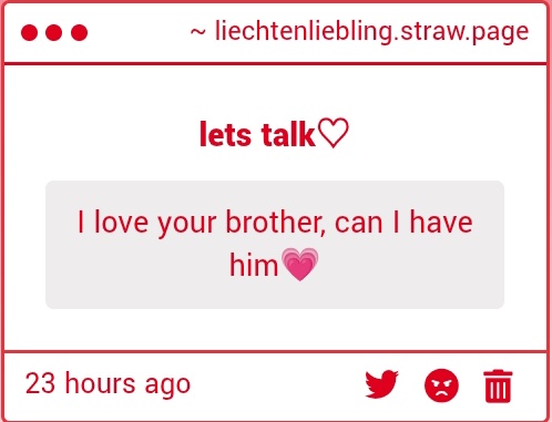 Liechtenluvs's tweet image. I mean if you want to date him its his choice and yours😅 but... Don't take him away from me before im an adult!😖😖