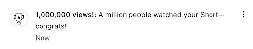 Our first <a href="/YouTube/">YouTube</a> Short to get 1M views!