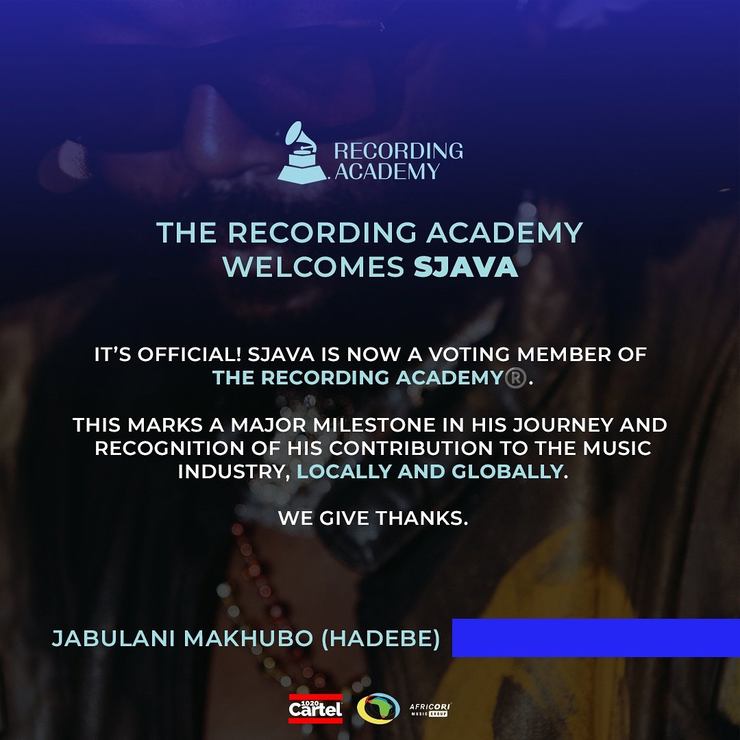 XStreamerMusic's tweet image. SJAVA MAKES HISTORY‼️
Sjava is now a voting member of The Recording Academy, an honor reserved for the most highly-talented artists 🎉
He is the FIRST EVER South African artist to be invited.
This grants him the right to nominate and vote for GRAMMY nominees and winners.