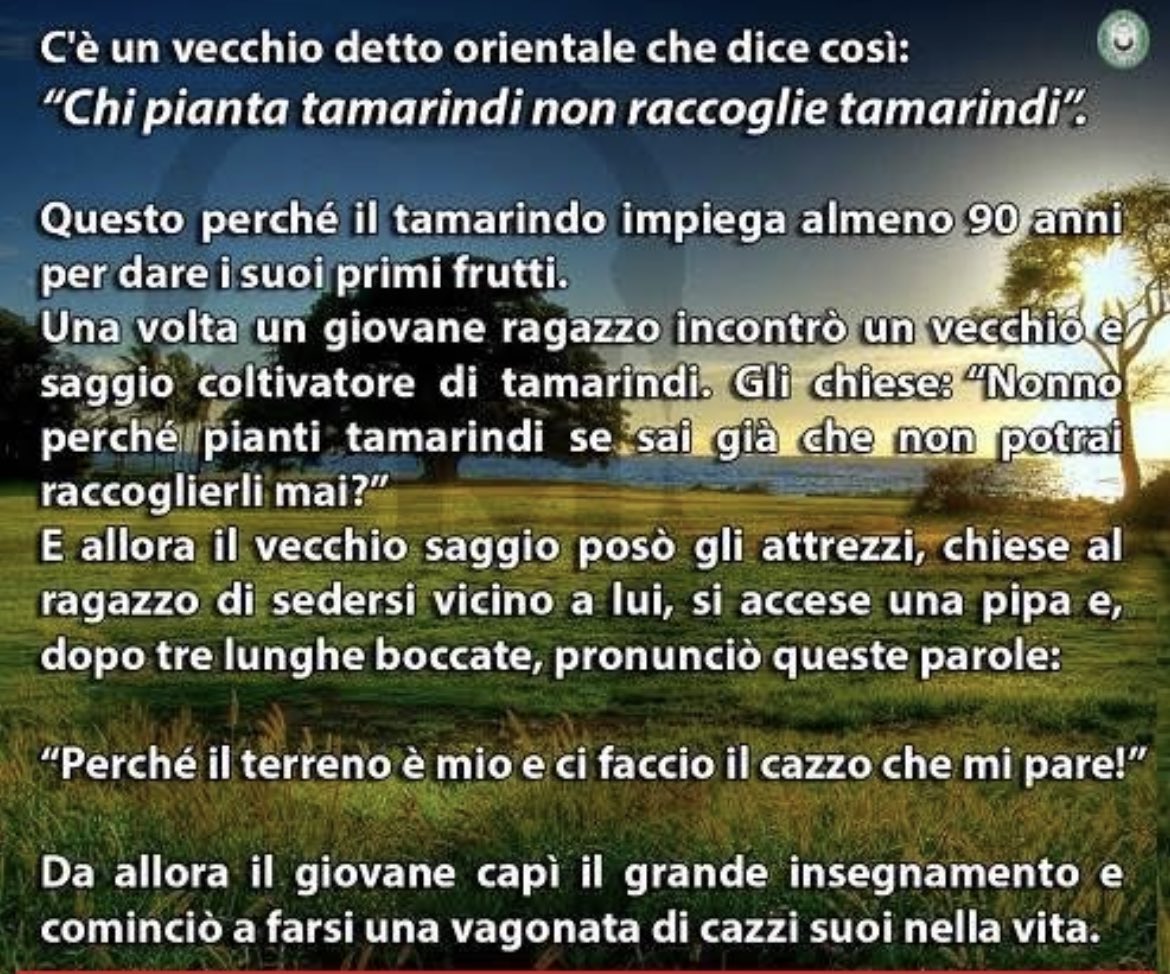 Alcuni farebbero bene a leggerla mattina e sera.