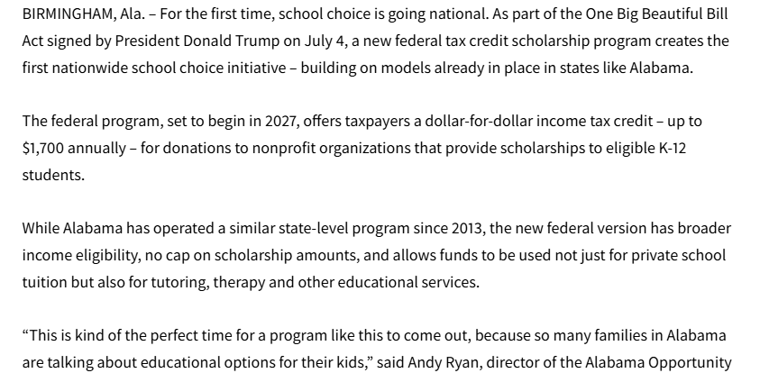 ValeriaGurr's tweet image. “This is kind of the perfect time for a program like this to come out, because so many families in Alabama are talking about educational options for their kids,”
Read more: aldailynews.com/national-schoo…