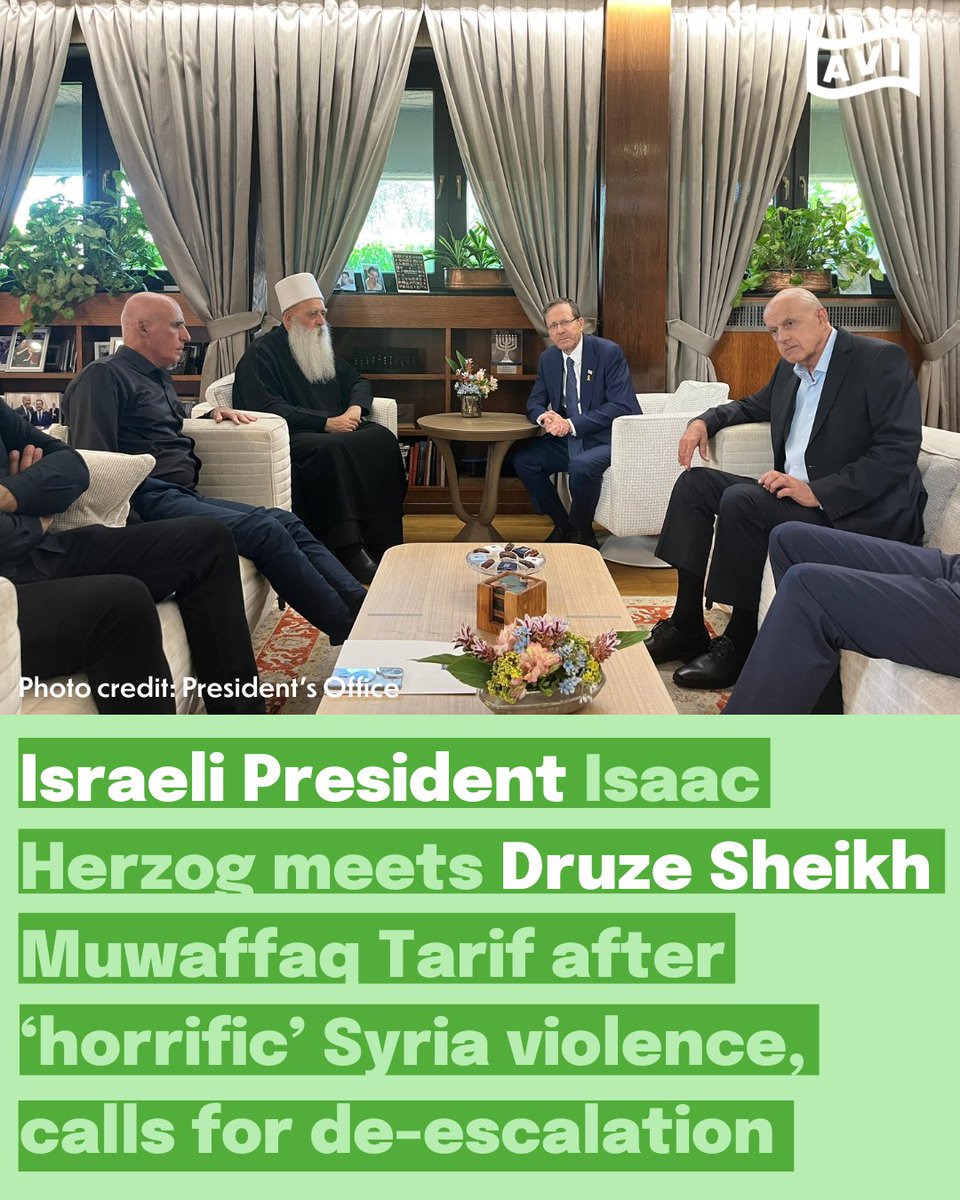 AlliedVoicesIL's tweet image. The meeting follows a ceasefire that took hold on Sat after a week of fighting between the Druze and Bedouin drew in the Islamist-led government, IDF, and armed tribes from other parts of Syria, resulting in over 1,100 fatalities. Caption: @TimesofIsrael
#avinews #alleyesondruze
