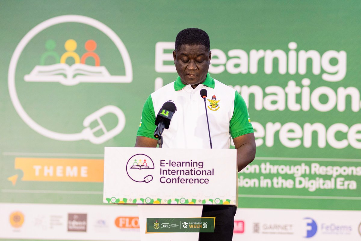 ElearningKnust's tweet image. 📍 𝐊𝐍𝐔𝐒𝐓 𝐄-𝐋𝐄𝐀𝐑𝐍𝐈𝐍𝐆 𝐈𝐍𝐓𝐄𝐑𝐍𝐀𝐓𝐈𝐎𝐍𝐀𝐋 𝐂𝐎𝐍𝐅𝐄𝐑𝐄𝐍𝐂𝐄 𝐃𝐀𝐘 𝟏
Director of the KNUST E-Learning Centre, Prof. Eric Asante challenged us to think beyond technology and focus on what really matters:
“𝐼𝑛𝑐𝑙𝑢𝑠𝑖𝑜𝑛 𝑖𝑠 𝑎 𝑛𝑒𝑐𝑒𝑠𝑠𝑖𝑡𝑦"