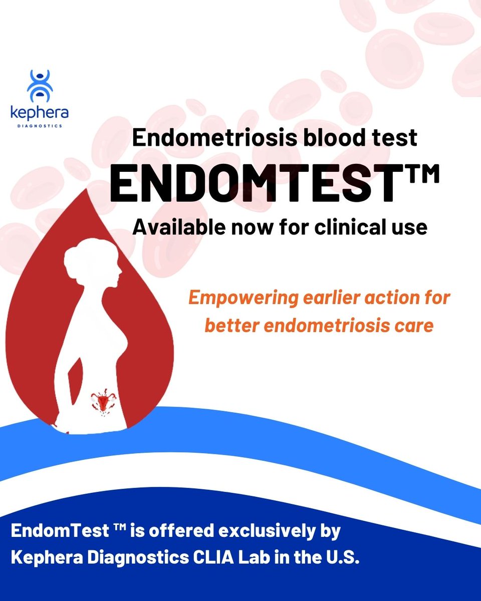 KepheraDx's tweet photo. We’re proud to announce the launch of EndomTest™, the first commercially available blood test for endometriosis in the U.S.​ Order online at https://t.co/Op3kvw7qZC https://t.co/rlBYQOsFGW