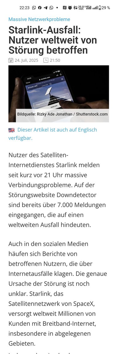 Ev4Rent's tweet photo. @Starlink 30 minutes without StarLink in Hessen Germany https://t.co/kgI1vDctFj
