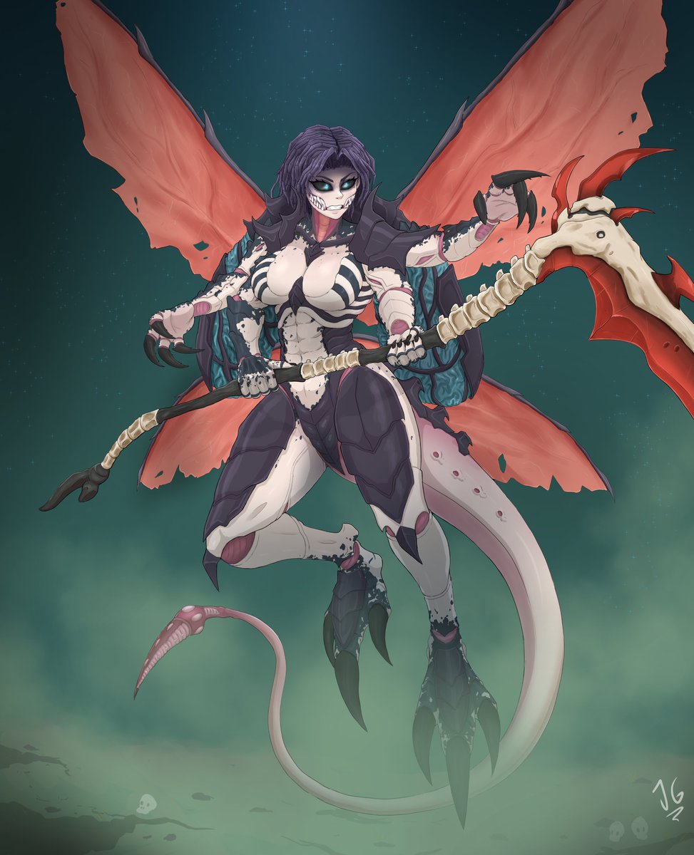 New commission for <a href="/Warhammer40kW/">Wolf 40k 🇨🇱, Reze Supremacy🌸💣🎆</a>, this time a Tyranid-Human fusion, starring her OC "Nana."
Hope you like it :3
#warhammer40k #anime #digitalart #tiranid