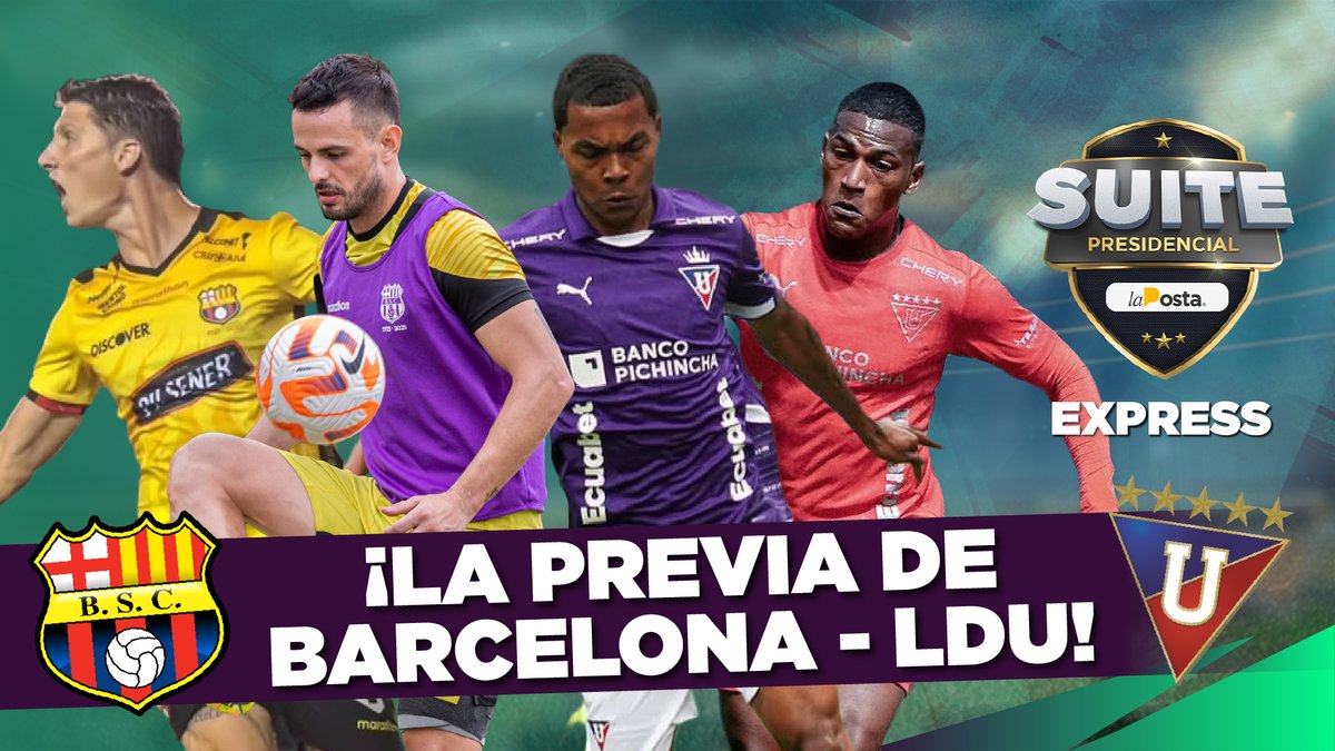 Federación Postera (@fedepostera) on Twitter photo ¡Comenzamos la previa! #BarcelonaSC y #LDU sacarán chispas en el partido de la fecha. Albos y toreros buscarán el triunfo en el duelo de esta noche. ¿Se lo lleva el Ídolo? ¿Gana la U?
Conéctate: youtube.com/live/voEEazs60…
<a href="/chipilaso93/">Juan Fernando Laso</a> <a href="/JhamirexCarril1/">Jhamy Carrillo</a> <a href="/joacosaavedraq/">Joaquín Saavedra</a> ¡Comenzamos la previa! #BarcelonaSC y #LDU sacarán chispas en el partido de la fecha. Albos y toreros buscarán el triunfo en el duelo de esta noche. ¿Se lo lleva el Ídolo? ¿Gana la U?
Conéctate: youtube.com/live/voEEazs60…
<a href="/chipilaso93/">Juan Fernando Laso</a> <a href="/JhamirexCarril1/">Jhamy Carrillo</a> <a href="/joacosaavedraq/">Joaquín Saavedra</a>