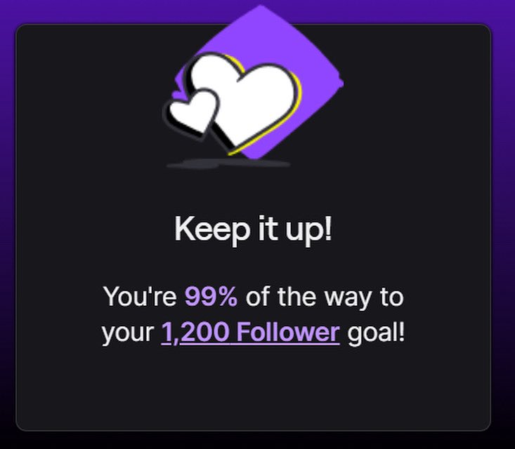 IamIsh23's tweet photo. We just need 12 followers on our Twitch to reach 1,200! When we do we give out one free sub to a random follower! https://t.co/85qDqBNDNY OR check our bio for the link! 💜 https://t.co/2OFj2hR5yo