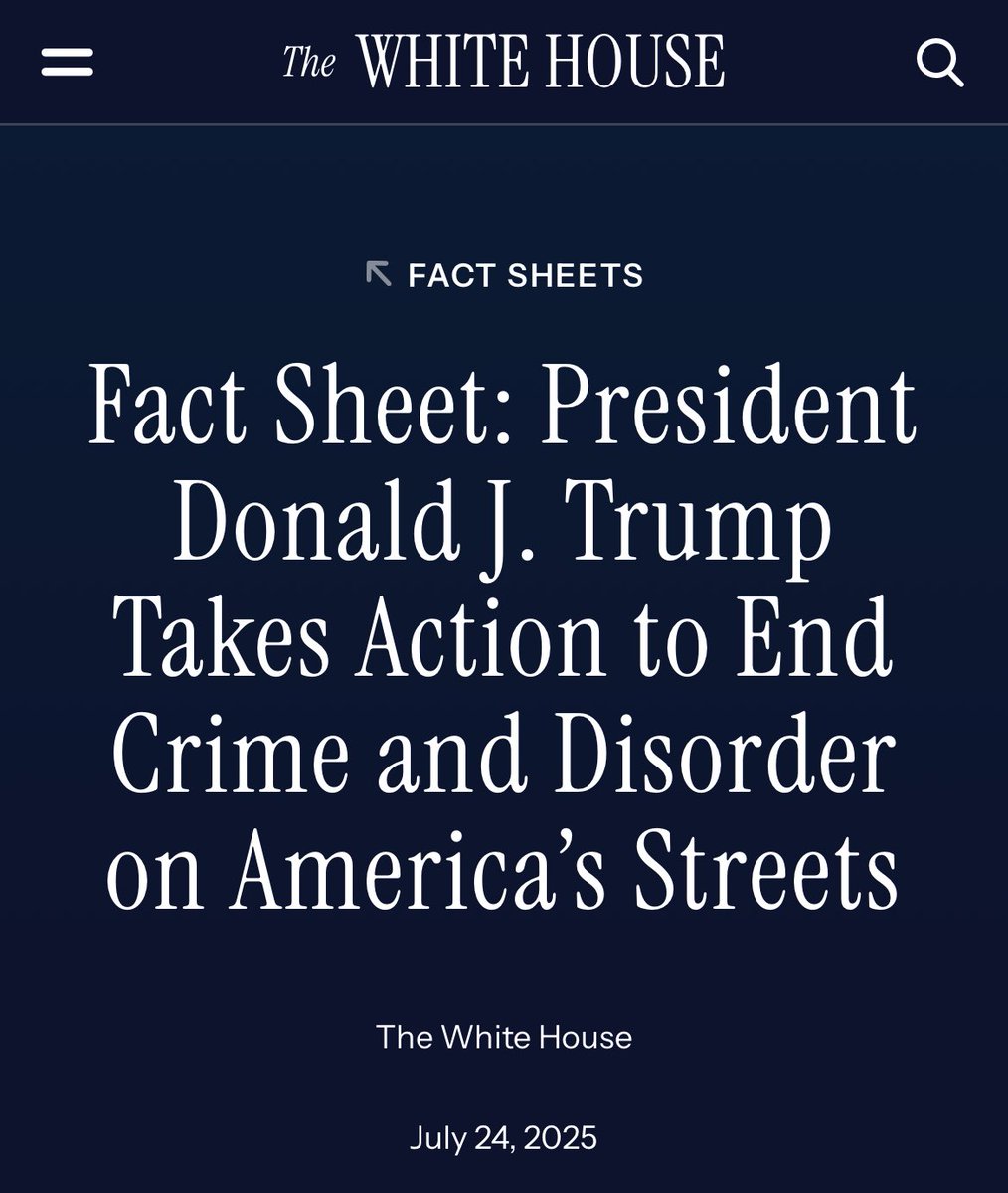 1/ Today, President Trump signed an Executive Order to restore order to our cities &amp; confront the deadly reality on our streets. 

It’s a necessary pivot from failure to common sense. 🧵