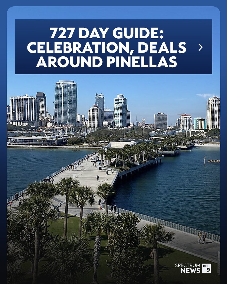 BN9's tweet image. July 27, known as 727 Day, will be celebrated across Pinellas County this weekend. View our guide for events, over 100 local deals and more. baynews9.com/727day