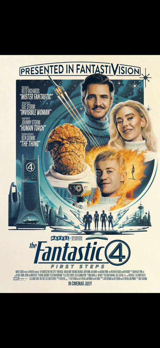 Just watched the new fantastic 4 movie and it's a must-see. Marvel's first family bursts onto the scene with a retro-futuristic vibe but for me the stars of the movie were baby Franklin and Galactus. The movie had heart, action and a dose of comedy. Finally the FF 4 done right 🚀