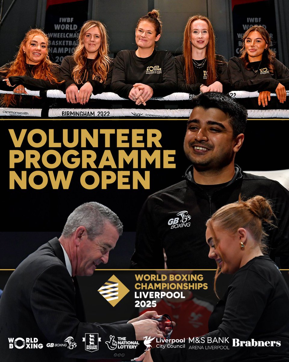 MandSBankArena's tweet image. Want to volunteer at the inaugural World Boxing Championships in Liverpool, this September? 🥊
A number of roles are now available to apply for, including field of play support, athlete services and venue operations. No matter your experience, there is a role for you. 💪
ℹ️ To…