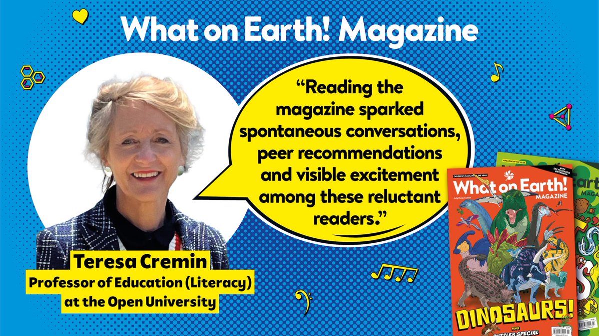 Centre for Literacy and Social Justice-OU (@clsj_openuni) on Twitter photo The <a href="/OpenUni_RfP/">Reading for Pleasure 🧶</a> team, led <a href="/TeresaCremin/">Teresa Cremin</a> , has conducted research into <a href="/whatonearthbook/">What on Earth! Books</a> Magazine, exploring how non-fiction can be used to engage children and encourage reading 4 pleasure.
#nonfiction #readingforpleasure #magazine The <a href="/OpenUni_RfP/">Reading for Pleasure 🧶</a> team, led <a href="/TeresaCremin/">Teresa Cremin</a> , has conducted research into <a href="/whatonearthbook/">What on Earth! Books</a> Magazine, exploring how non-fiction can be used to engage children and encourage reading 4 pleasure.
#nonfiction #readingforpleasure #magazine