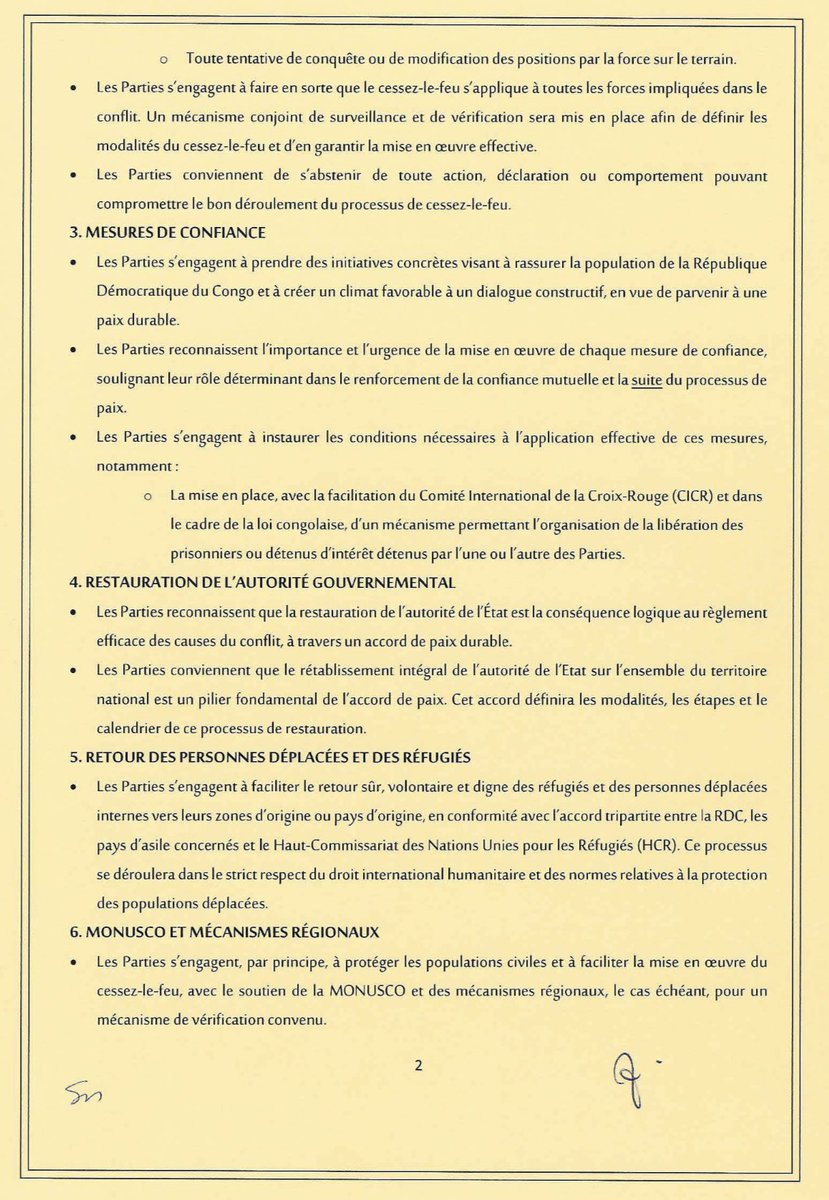 afrikarabia's tweet image. #RDC #AFC #M23 Rappel du calendrier issu de la #Déclaration de #principes signée à #Doha : 
🗓️ Mise en oeuvre des dispositions avant le 29 juillet
🗓️ Lancement des discussions sur un accord de paix avant le 8 août
🗓️ Signature d'un accord de paix global avant le 17 août.