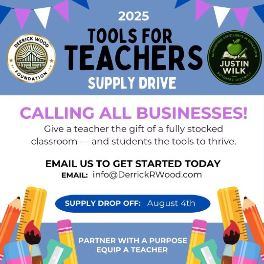 Sen. Jennifer Carroll Foy (@jcarrollfoy) on Twitter photo In the richest country on earth and in one of the wealthiest states in the nation, teachers are digging in their pockets to provide the basics for their students and classrooms.
Happy to support Mayor Derrick Wood’s and <a href="/justindavidwilk/">Justin David Wilk</a>’s Teacher Supply Drive #SupportTeachers In the richest country on earth and in one of the wealthiest states in the nation, teachers are digging in their pockets to provide the basics for their students and classrooms.
Happy to support Mayor Derrick Wood’s and <a href="/justindavidwilk/">Justin David Wilk</a>’s Teacher Supply Drive #SupportTeachers