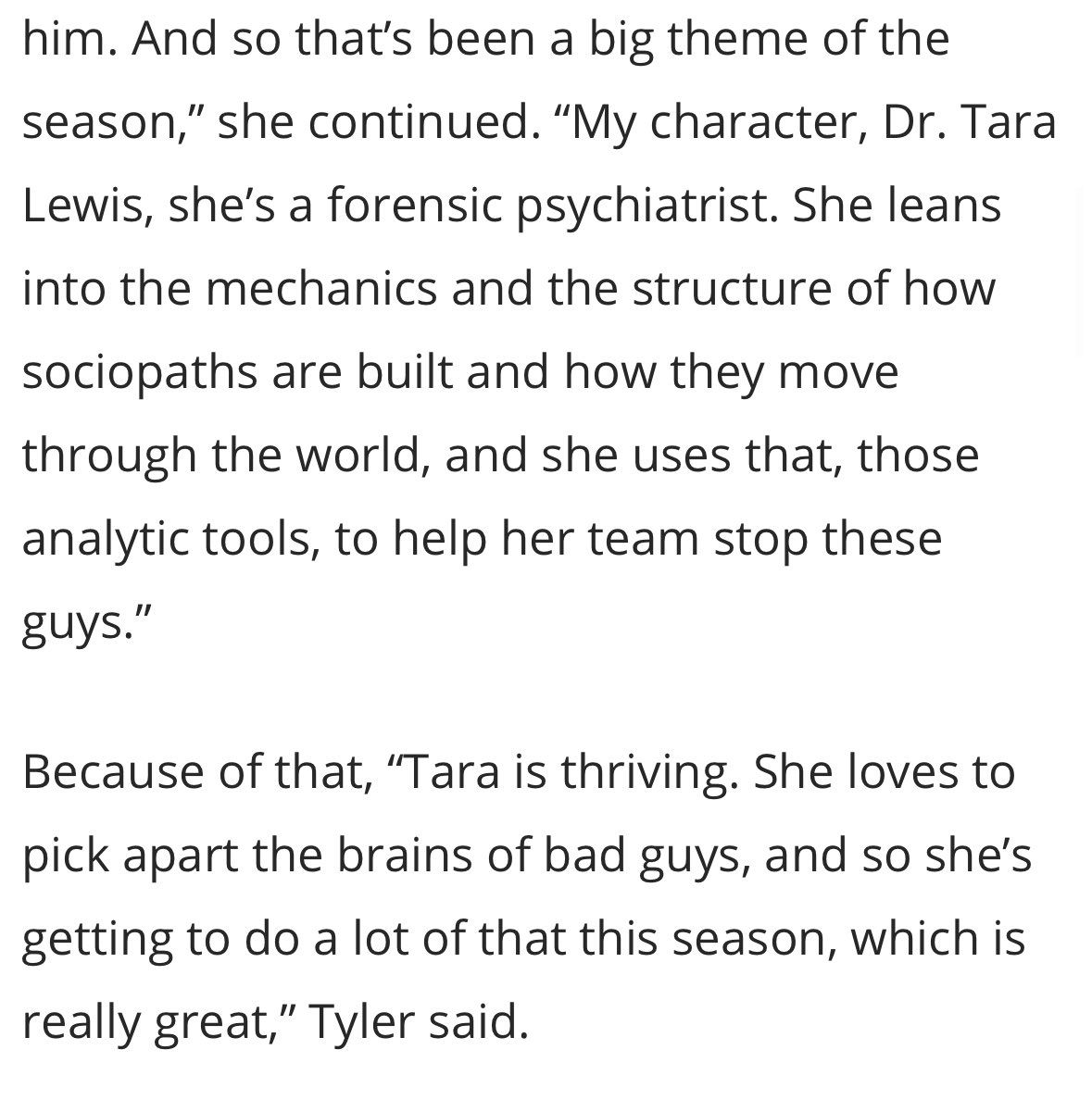 eprentisscm's tweet image. Aisha Tyler previewing season 19 Tara— she’s thriving and I think sassy Voit will return!!
tvinsider.com/1204141/crimin…