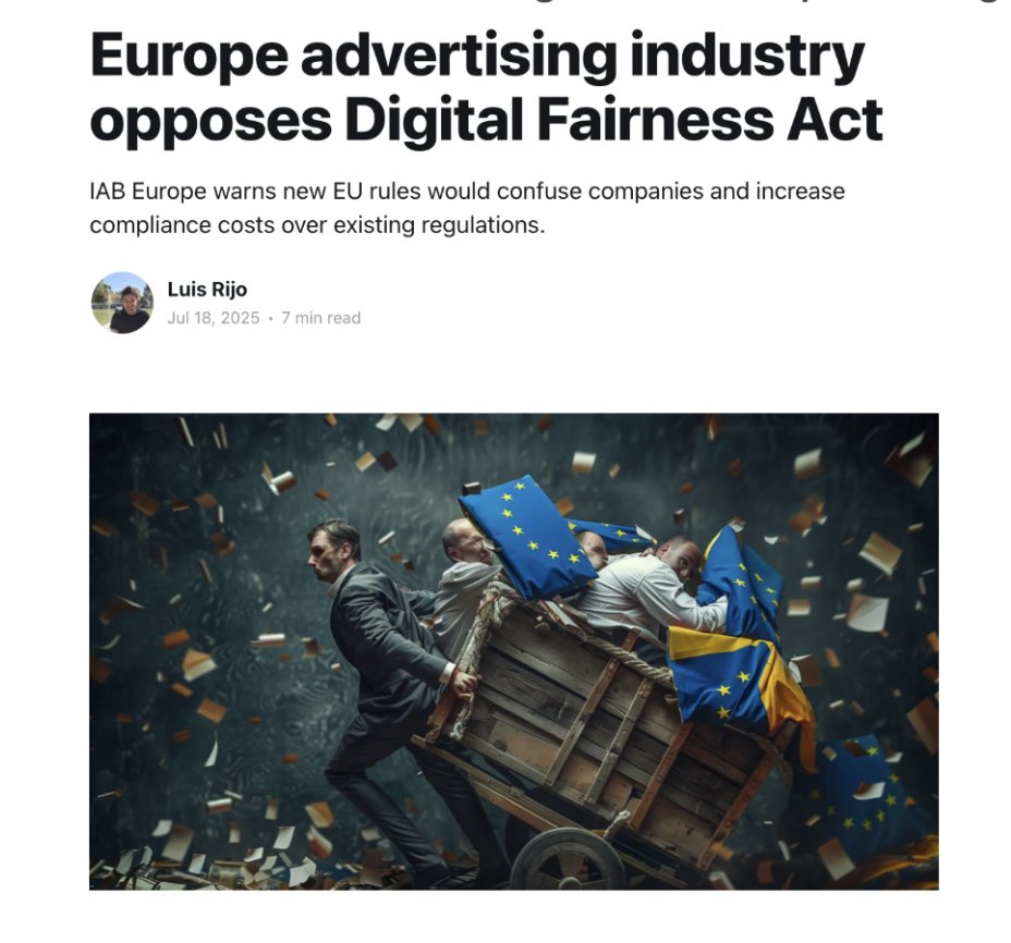 EUUSForum's tweet image. Ad industry groups are begging Brussels to stop layering one rule on top of another.
The EU's excessive regulation isn't protecting consumers, it's burying businesses.