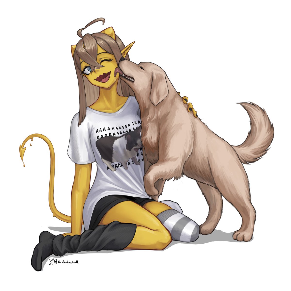 Thank you for supporting me. 
 
In moments of doubt and fear I can always find you, my super duper bestest Boogers, in my corner rooting for me.

I will not let you down. I will be good. 

Slime is durable, Slime can do this 🫡

🎨: <a href="/krokofucholf/">Krokofucholf</a> (ty wawaman💛)