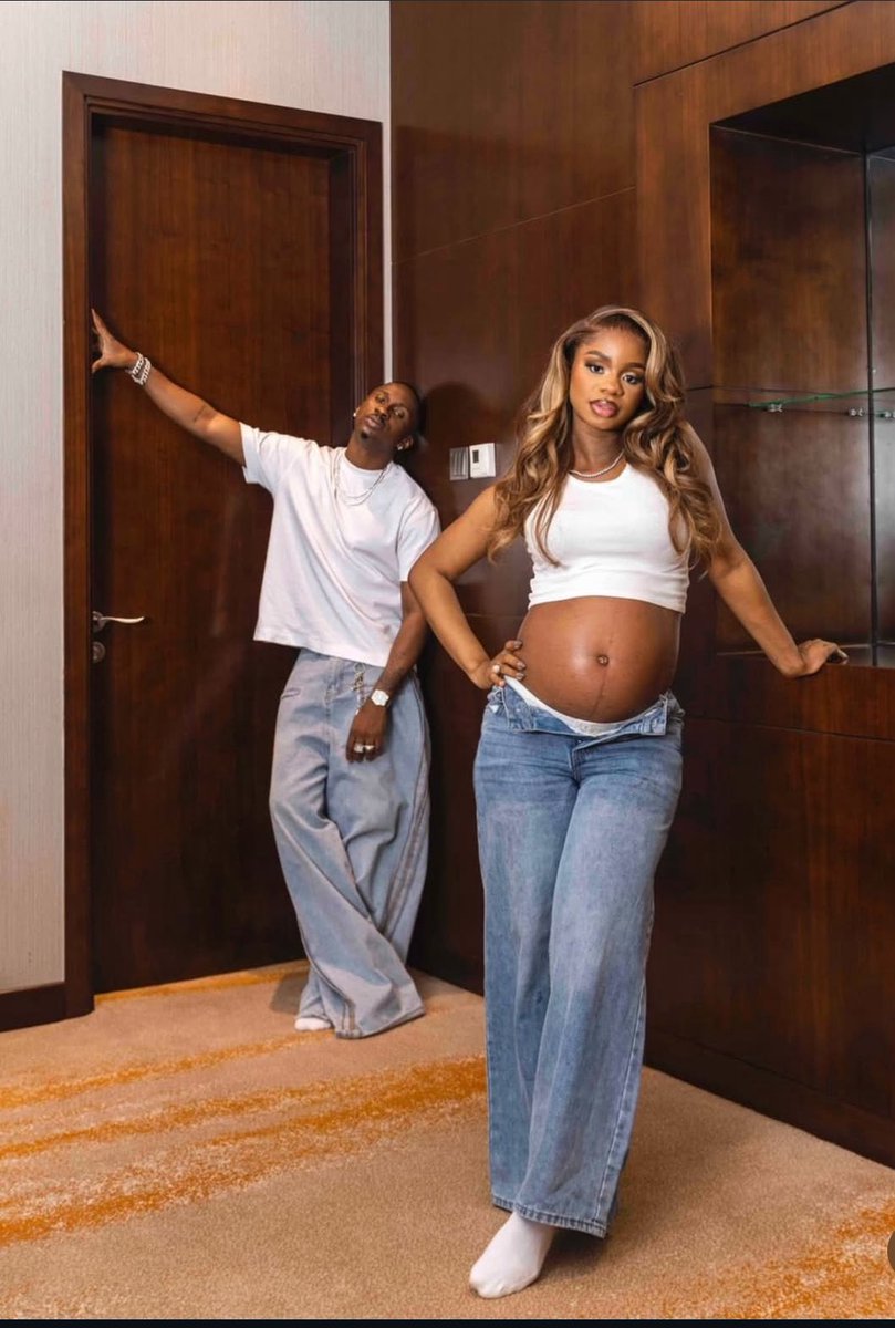 DAMIADENUGA's tweet image. Juma Jux and Priscilla Ojo are expecting their first baby.