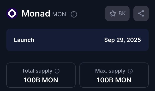joshua_oje6668's tweet image. The ticker is $MON
The code is SEPTEMBER 29TH
@monad is ready for mainnnet