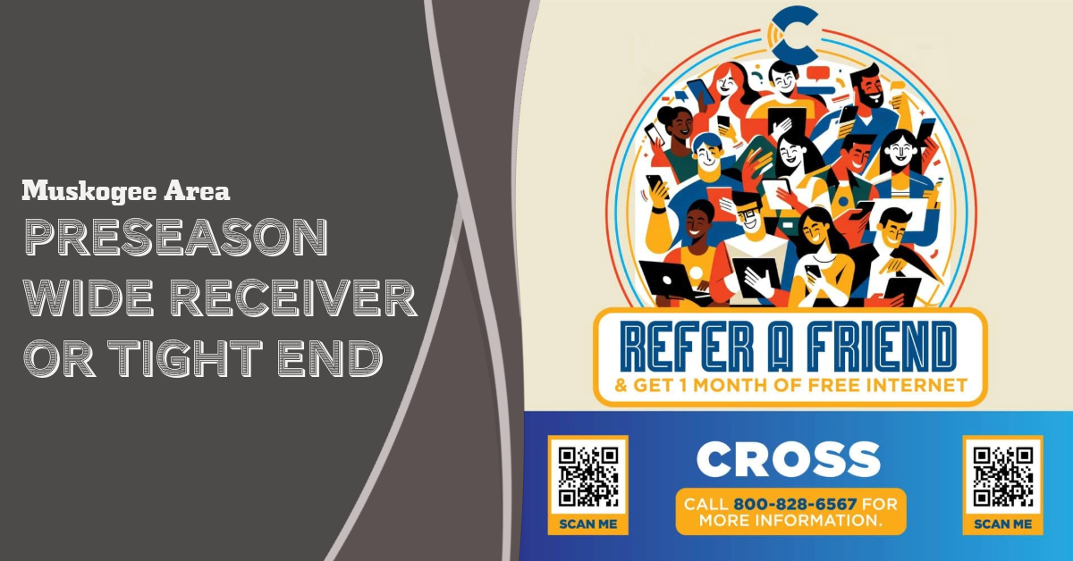 VOTE NOW! Which Muskogee Area wide receiver/tight end should we feature? - Presented by Cross (Poll Ends 8/1)

3rvypeok.com/muskogee-area/…