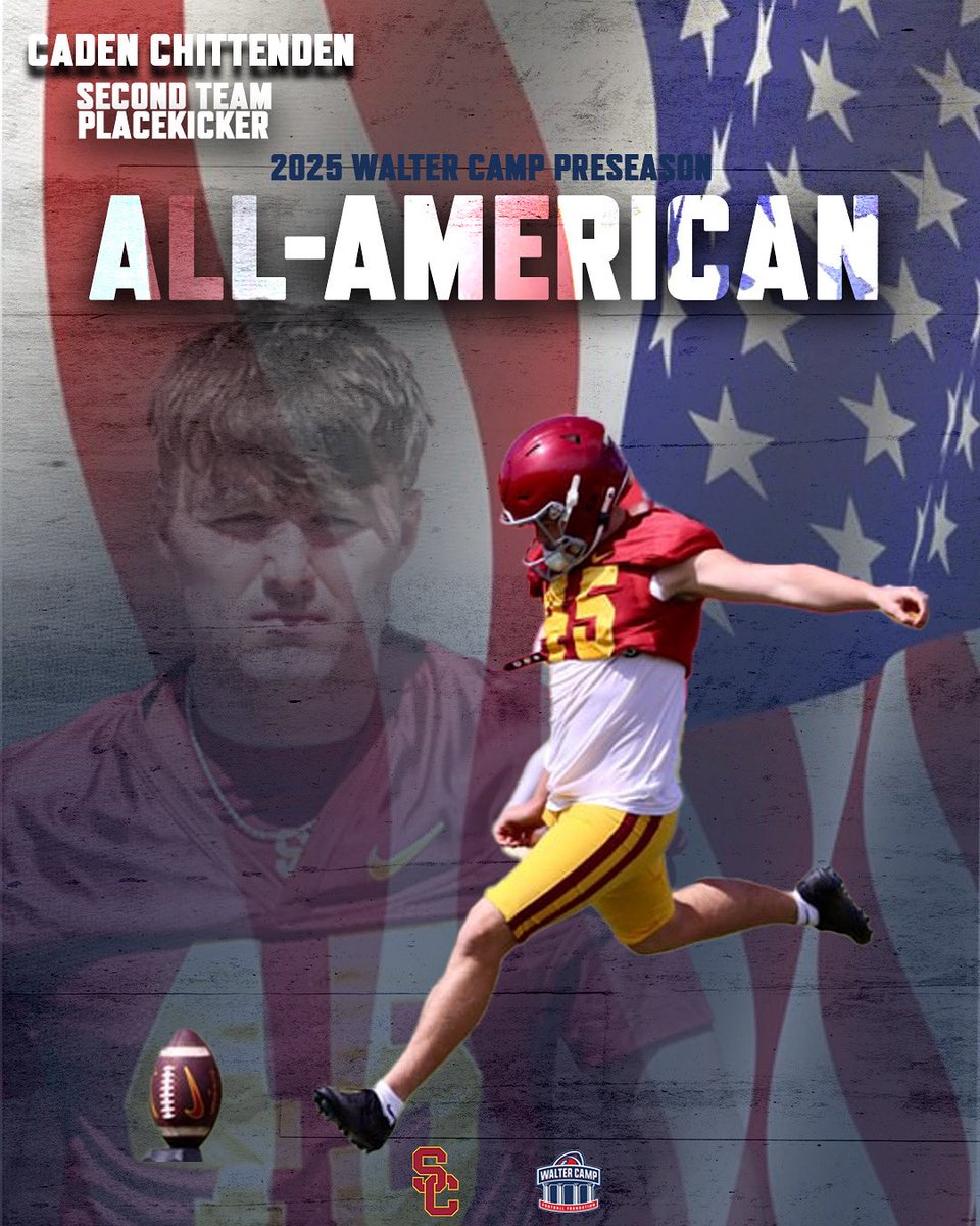 WalterCampFF's tweet image. In case you missed it - the nation's oldest All-America team has selected its 2025 Preseason All-Americans.
Did you know: Tackle John Ferraro was USC's first-ever two-time Walter Camp All-American (1944 and 1947).